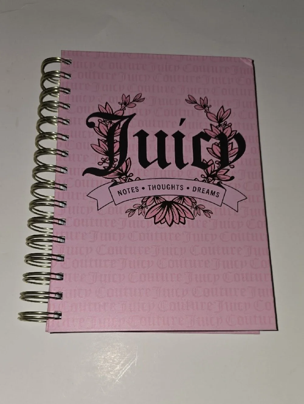 Juicy Couture Pink Journal With Pom Pom Keychain